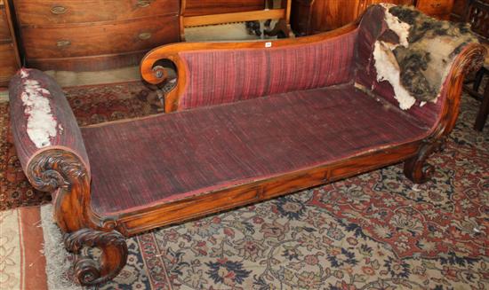 Victorian rosewood chaise longue